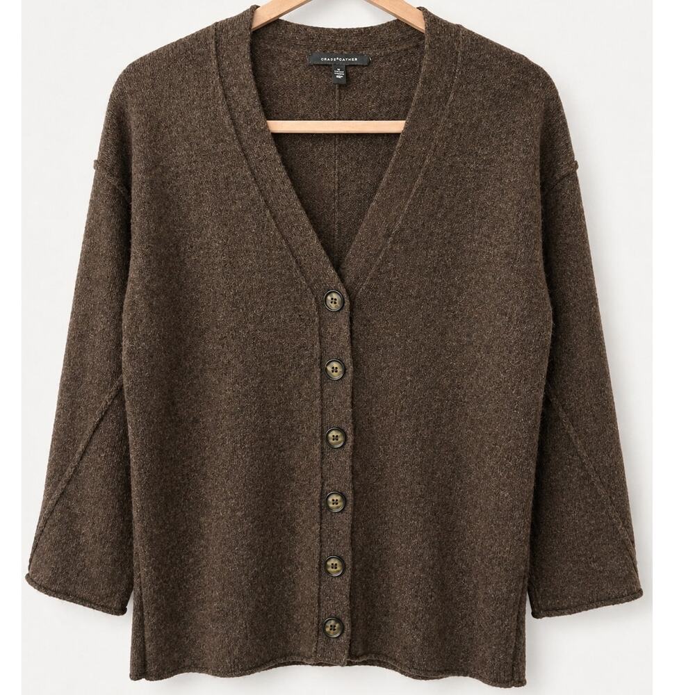 Grade & Gather Brown Button Front Cardigan Sweater Size M NWOT